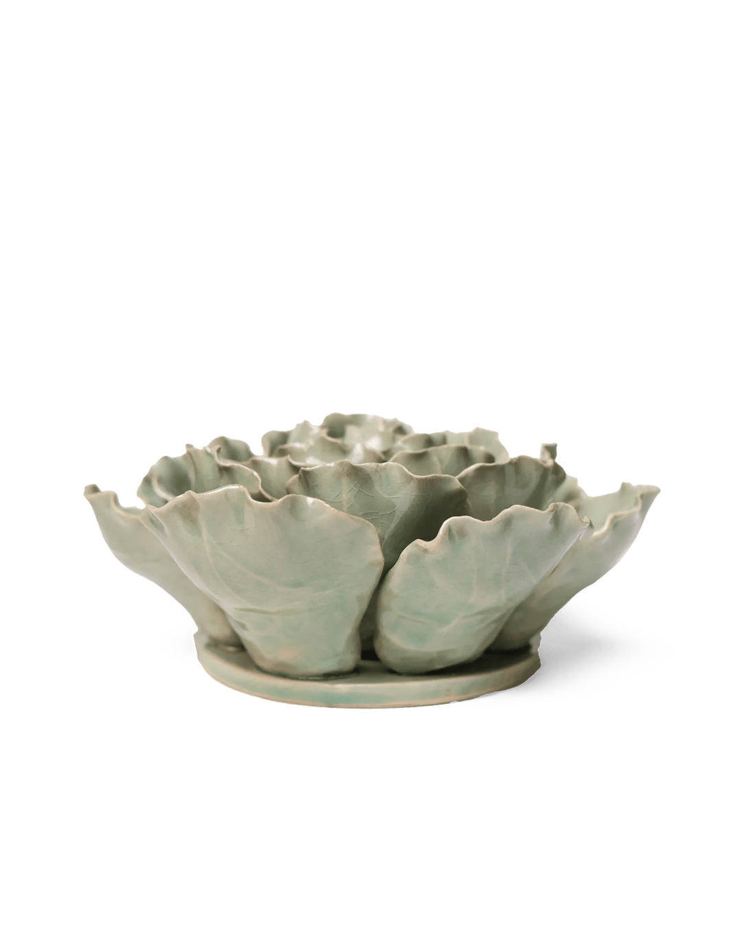 Ceramic Flower Lettuce Mint XL 5 - Chive Ceramics Studio - Ceramic Flowers - Chive US