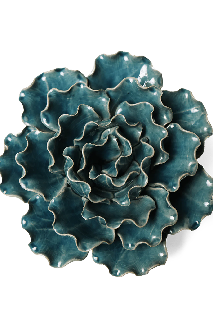 Ceramic Flower Wall Art Lettuce Teal Large 5 - Chive Ceramics Studio - Ceramic Flowers - Chive US