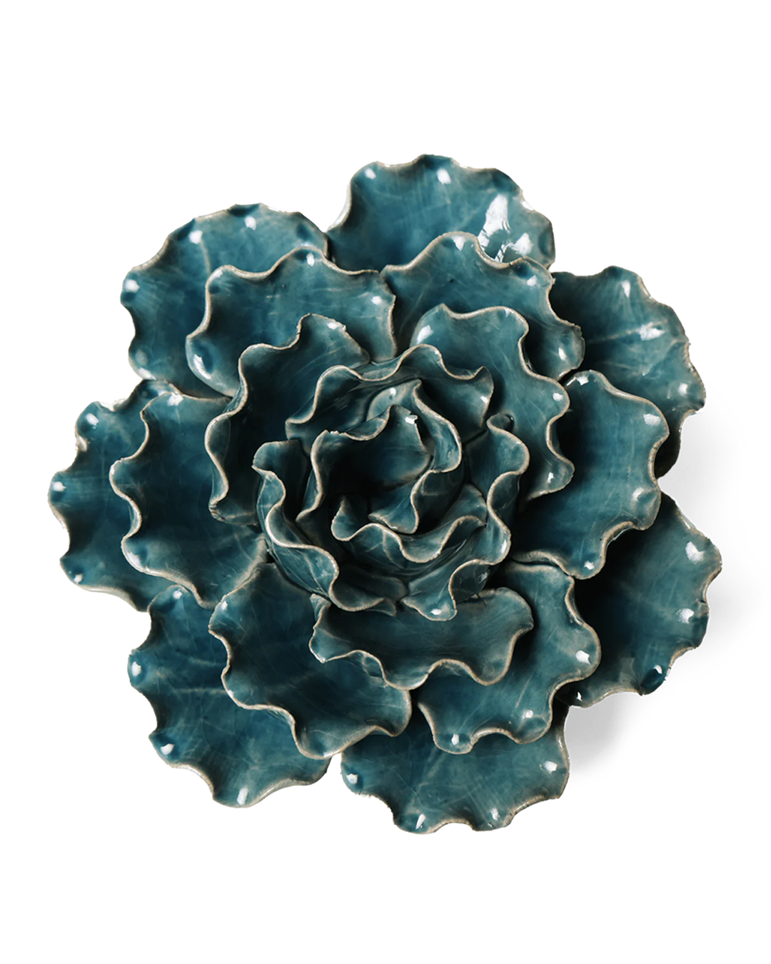 Ceramic Flower Wall Art Lettuce Teal Large 5 - Chive Ceramics Studio - Ceramic Flowers - Chive US