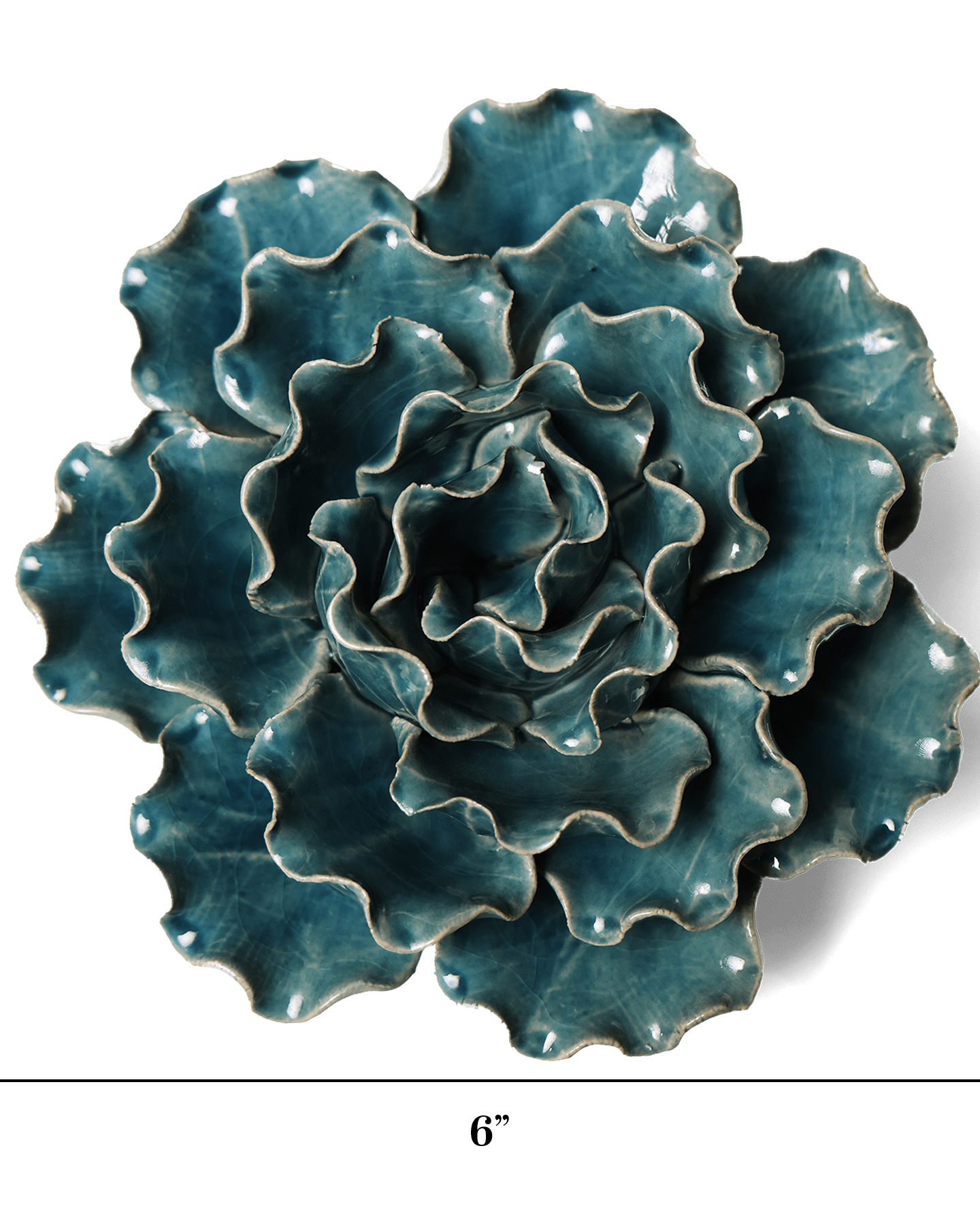 Ceramic Flower Wall Art Lettuce Teal Large 5 - Chive Ceramics Studio - Ceramic Flowers - Chive US