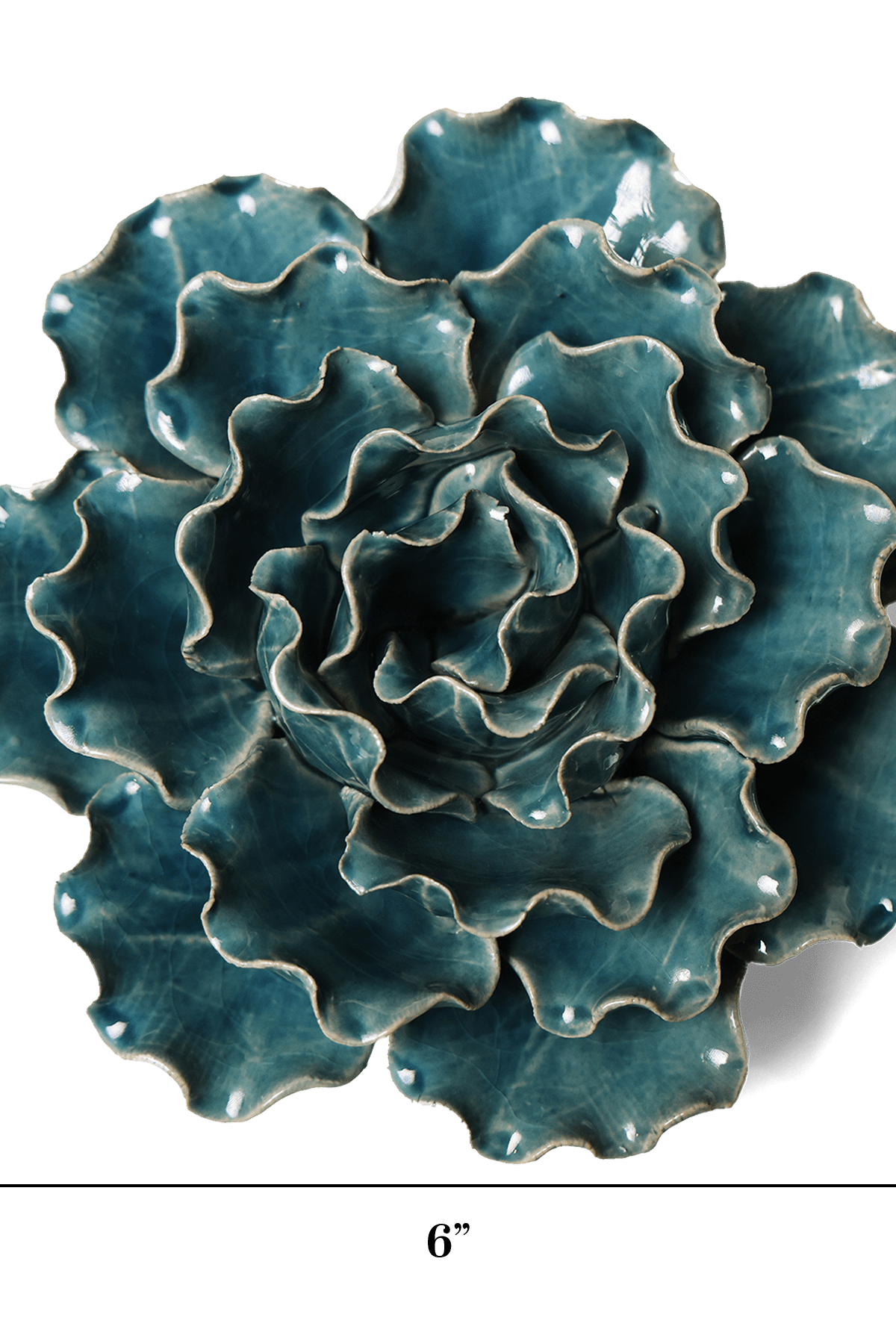 Ceramic Flower Wall Art Lettuce Teal Large 5 - Chive Ceramics Studio - Ceramic Flowers - Chive US