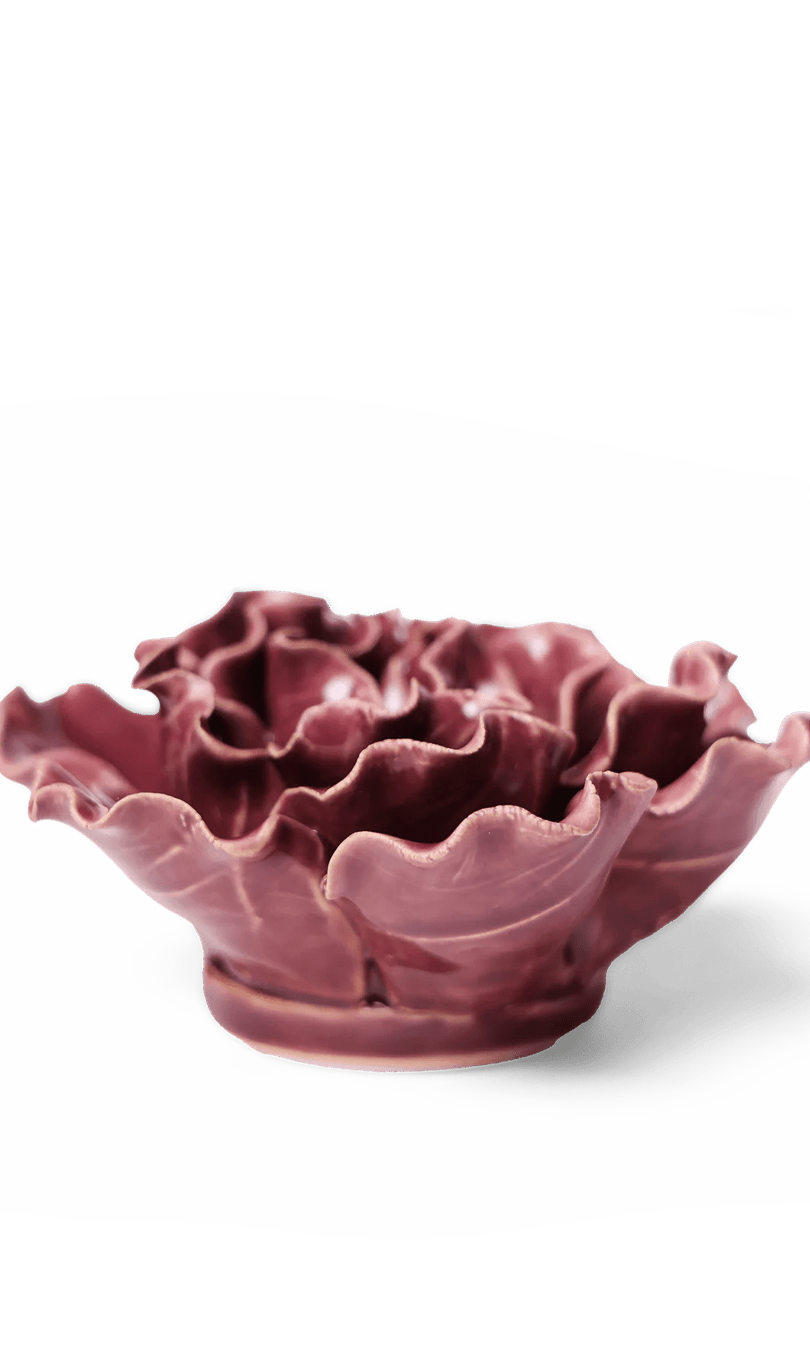 Lettuce Purple ceramic wall flower — Classic Collection — designed in Toronto by Chive Studio
