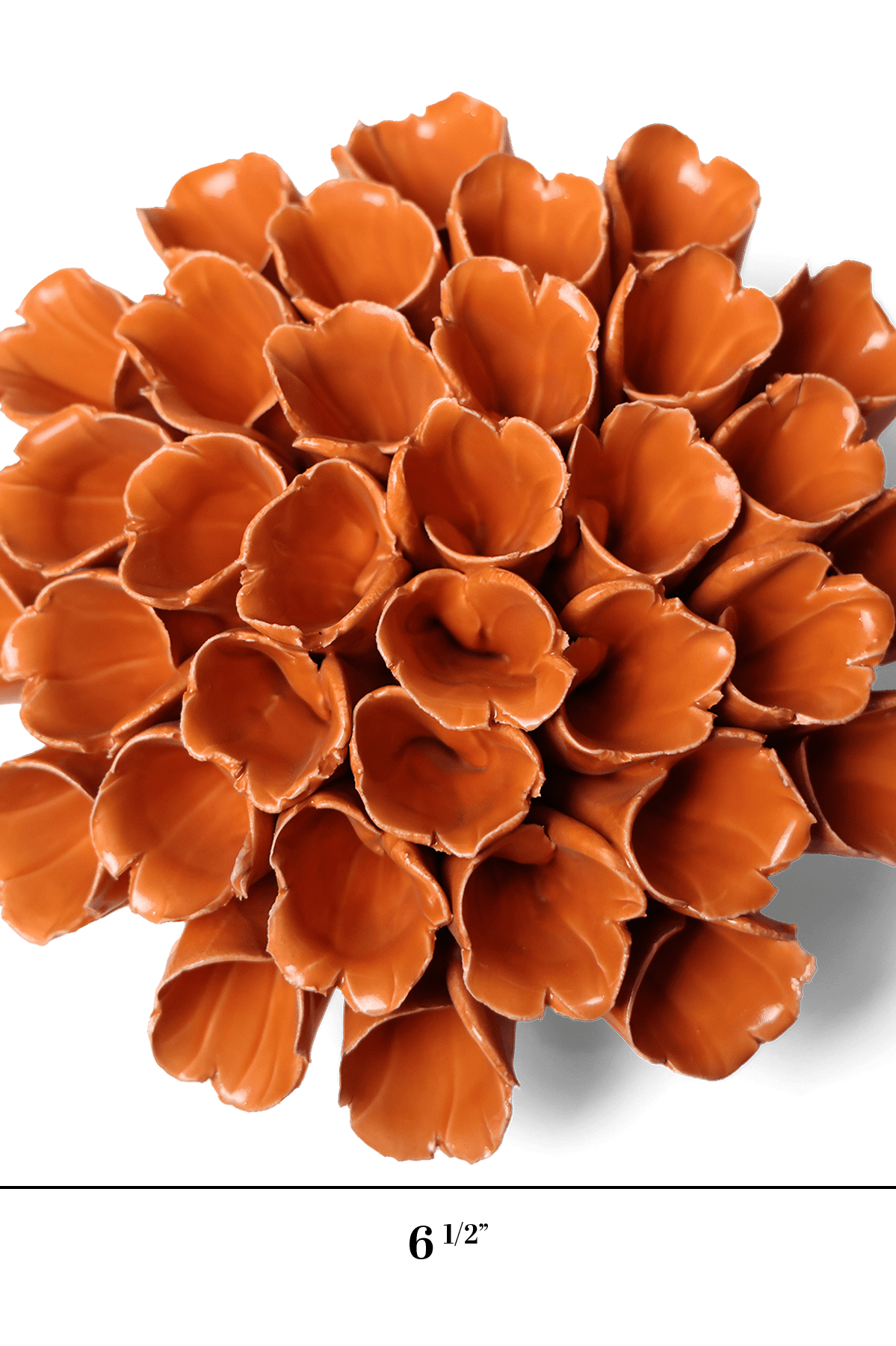 Ceramic Flower Polyp Orange Large ceramic wall flower — Classic Collection — handmade by Chive Studio Toronto