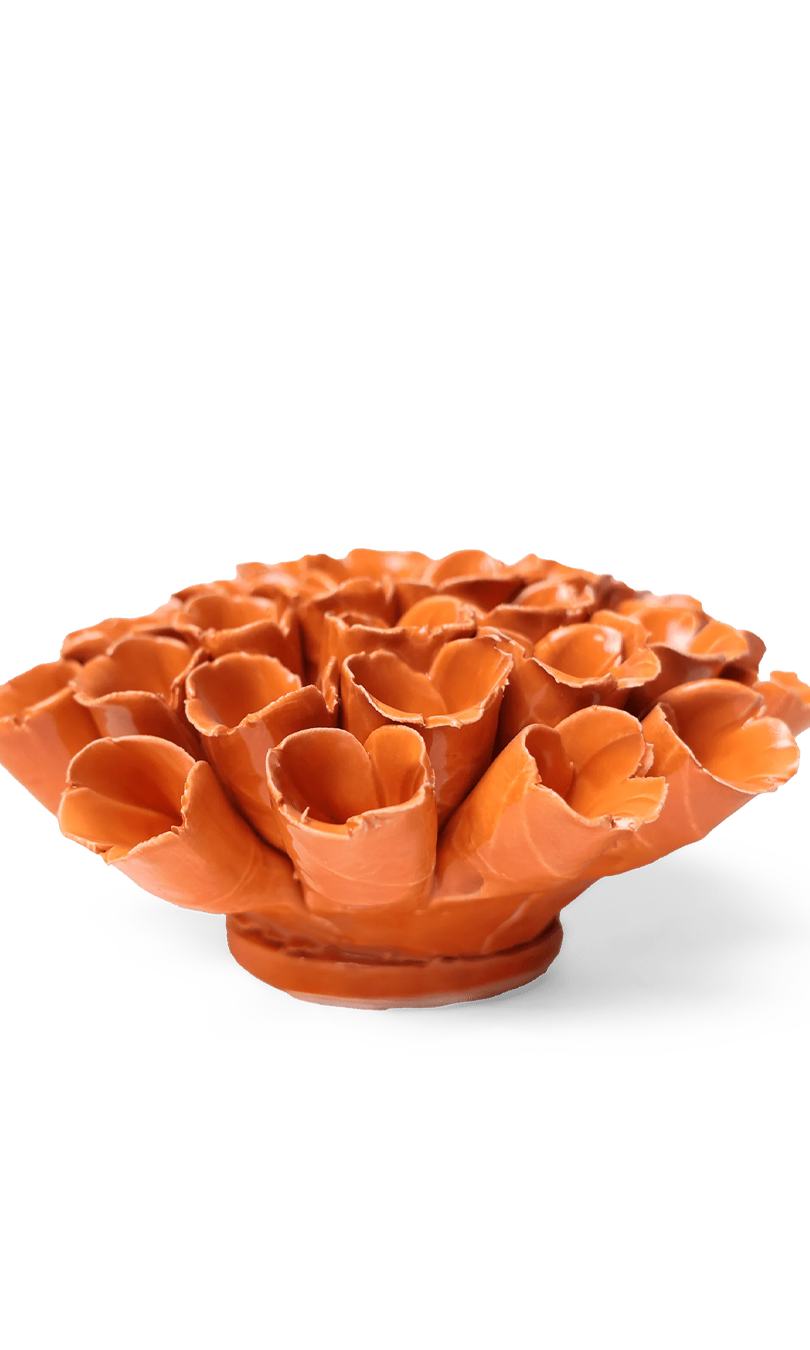 Polyp Orange Large ceramic wall flower — Classic Collection — designed in Toronto by Chive Studio
