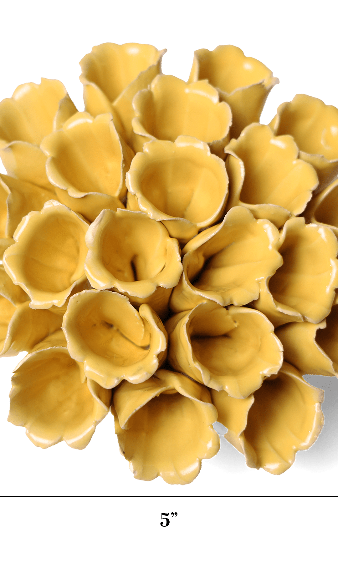 Ceramic Flower Polyp Yellow Medium ceramic wall flower — Classic Collection — handmade by Chive Studio Toronto