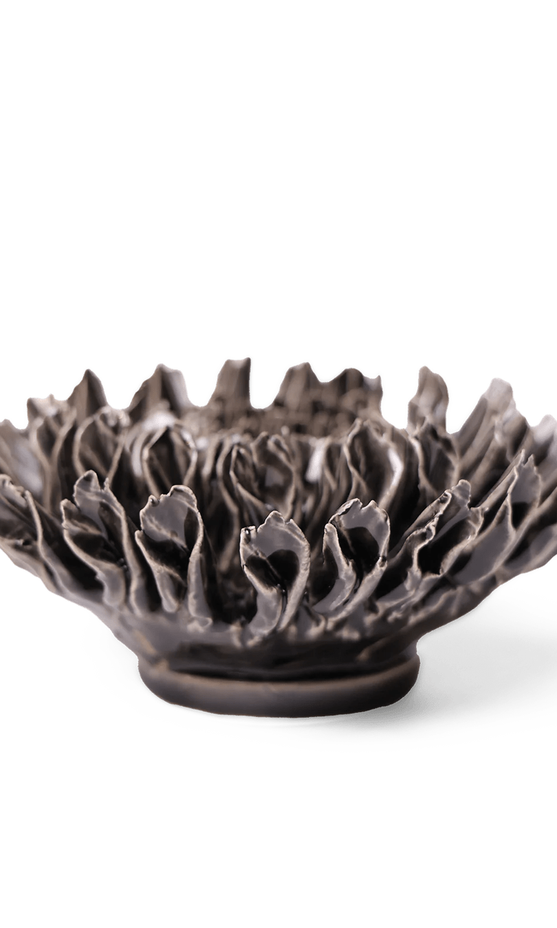 Ceramic Flower Fractal Black 5 - Chive Ceramics Studio - Ceramic Flowers - Chive Wholesale