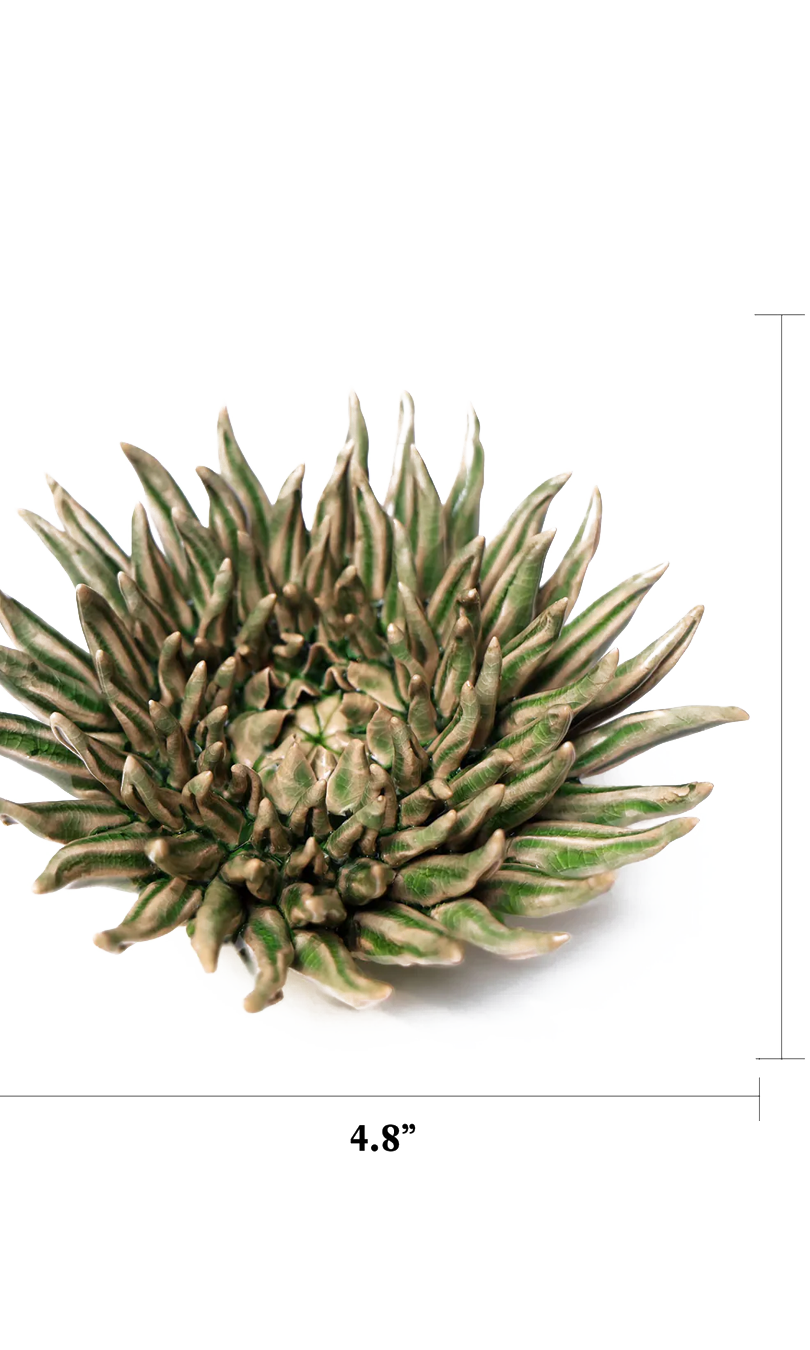Olive Mum 5 ceramic wall flower — Classic Collection — handmade by Chive Studio Toronto