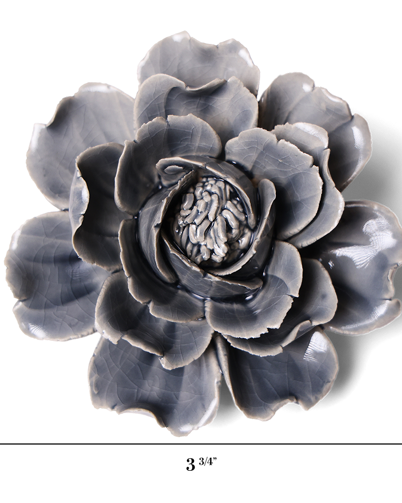 Rose Grey ceramic wall flower — Classic Collection — handmade by Chive Studio Toronto