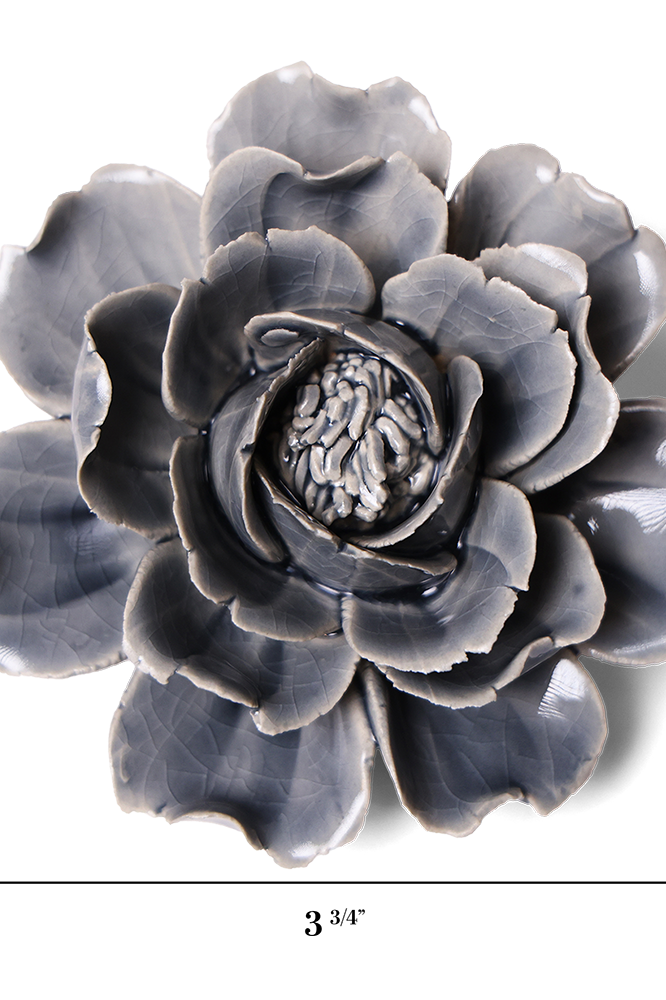 Rose Grey ceramic wall flower — Classic Collection — handmade by Chive Studio Toronto