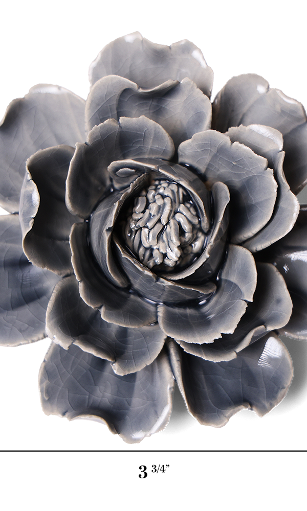 Rose Grey ceramic wall flower — Classic Collection — handmade by Chive Studio Toronto