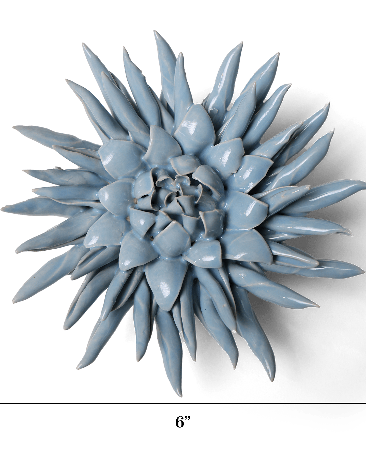 Flower Blue 6 ceramic wall flower — Classic Collection — designed in Toronto by Chive Studio