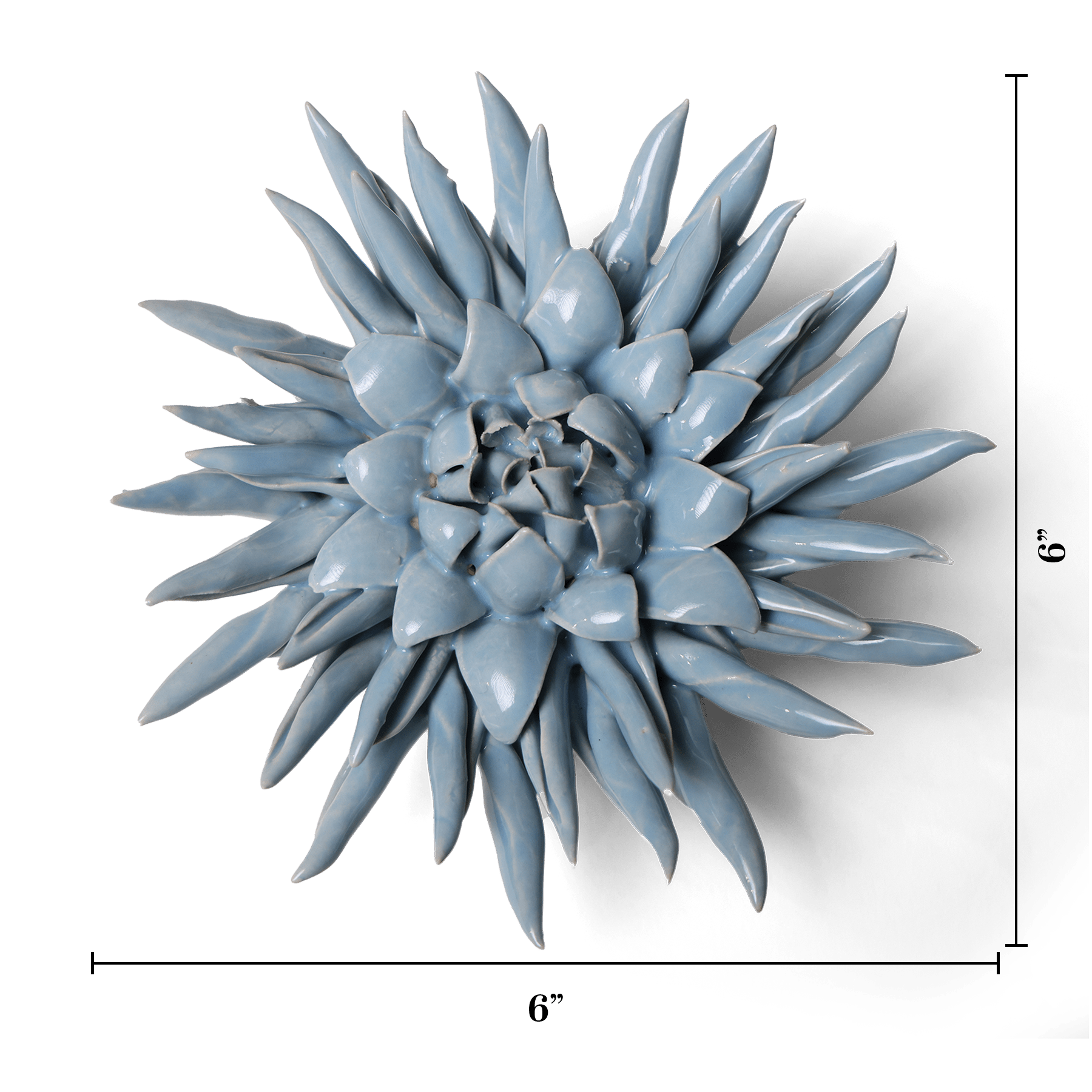 Flower Blue 6 ceramic wall flower — Classic Collection — designed in Toronto by Chive Studio
