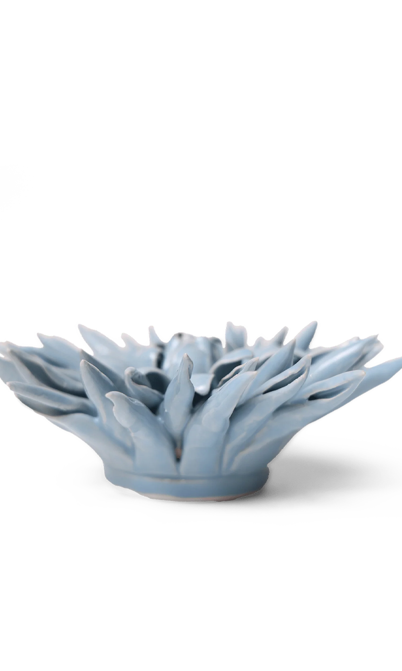 Flower Blue 6 ceramic wall flower — Classic Collection — designed in Toronto by Chive Studio