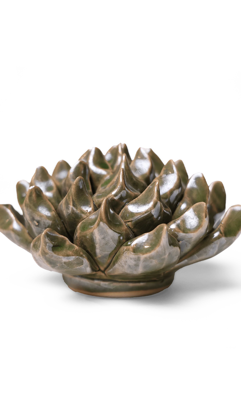 Succulent Green 6 ceramic wall flower — Classic Collection — designed in Toronto by Chive Studio