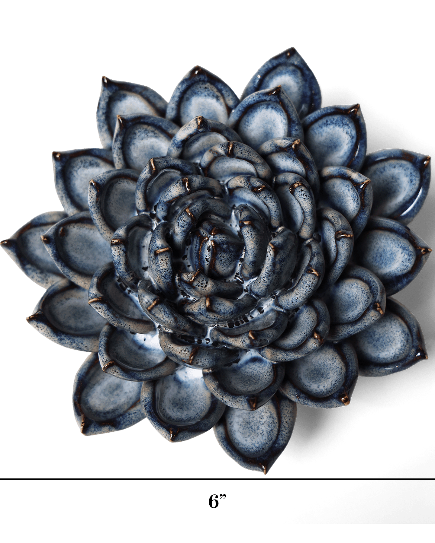 Ceramic Flower Wall Art Succulent Blue 6 - Chive Ceramics Studio - Ceramic Flowers - Chive US