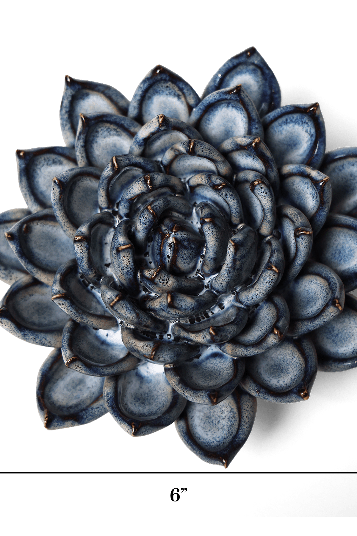 Ceramic Flower Wall Art Succulent Blue 6 - Chive Ceramics Studio - Ceramic Flowers - Chive US
