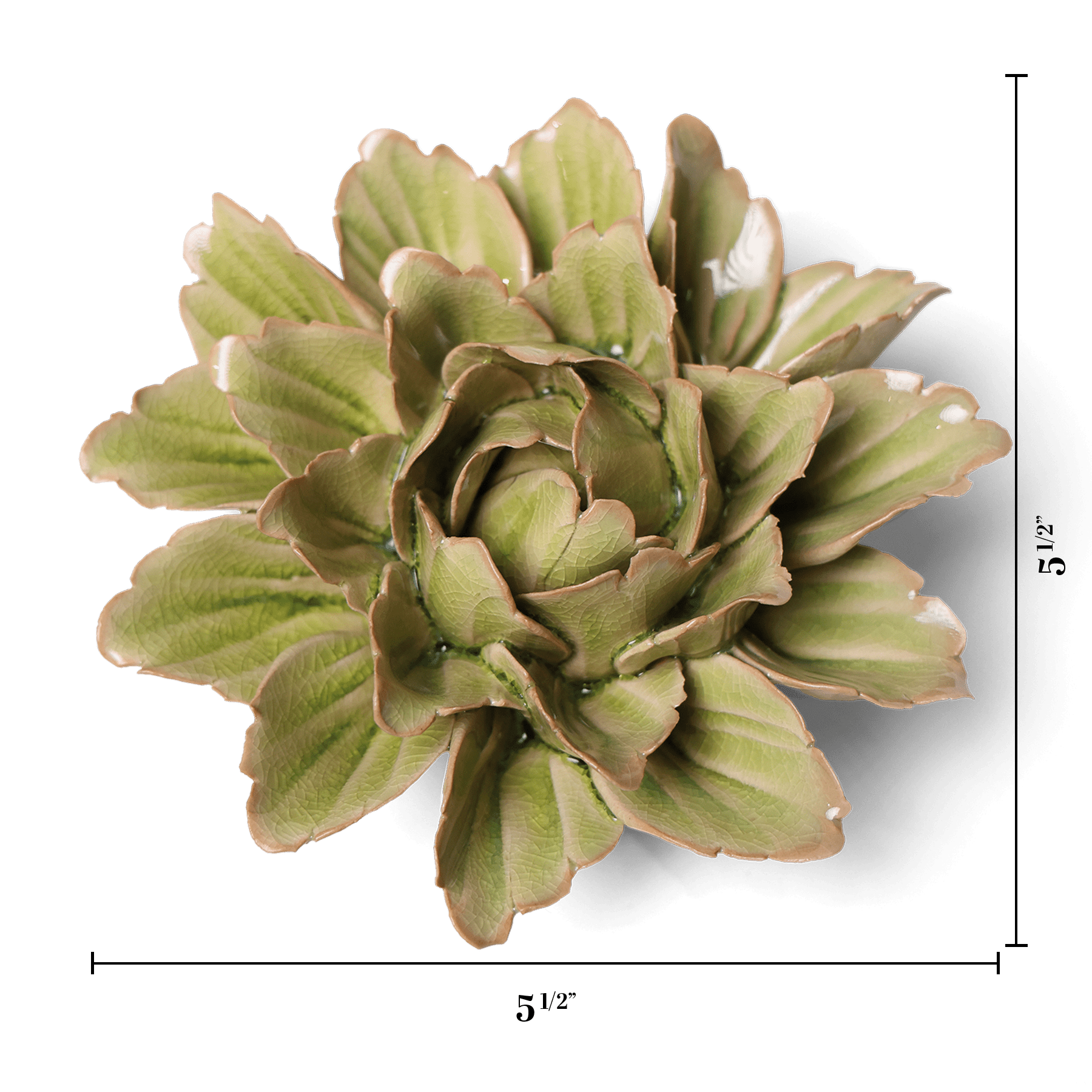 Peridot Sorbet Peony ceramic wall flower — Japan collection — designed in Toronto by Chive Studio