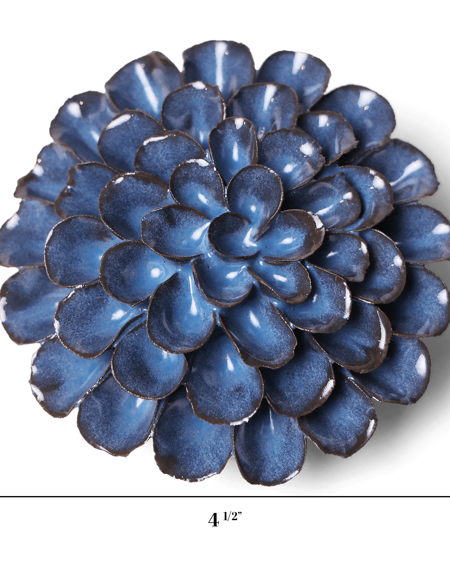 Japan Ceramic Flower Wall Art Blue Grey Pom Pom Dahlia - Chive Ceramics Studio - Ceramic Flowers - Chive US
