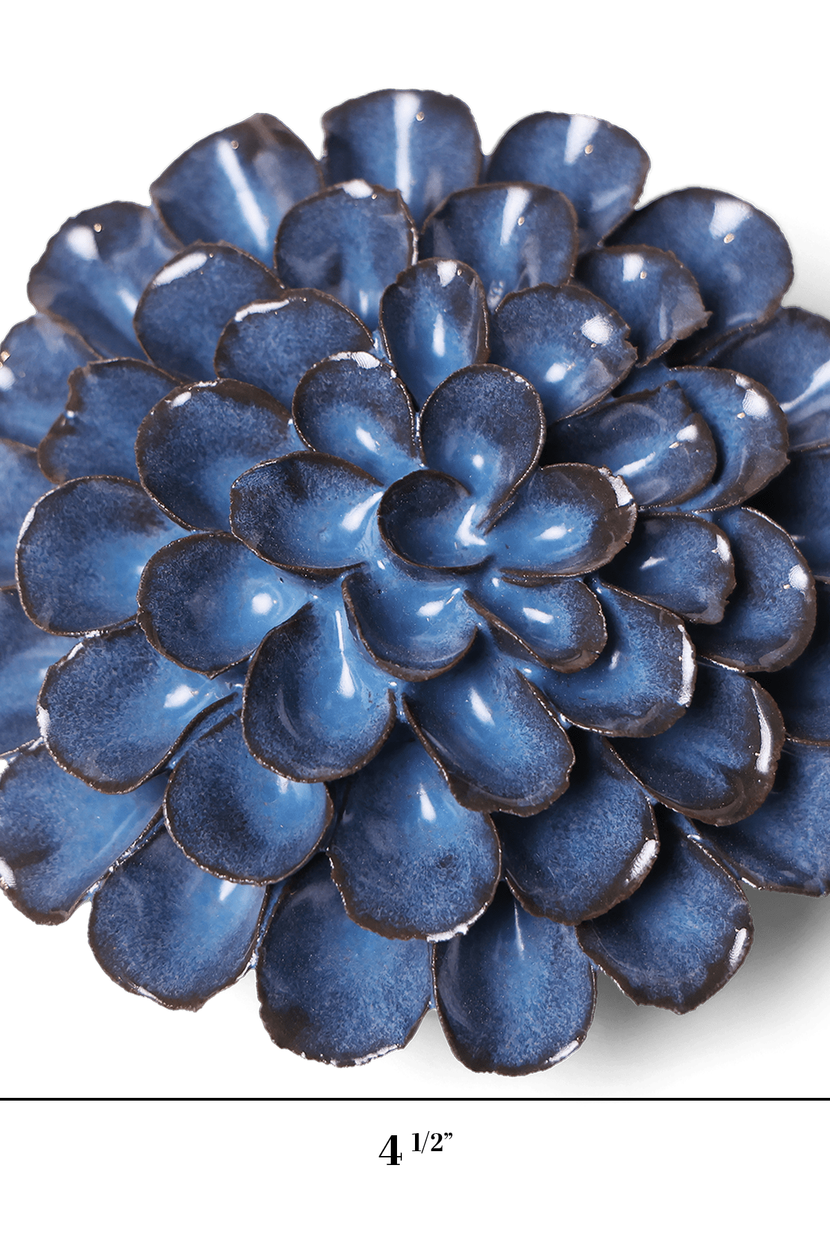 Japan Ceramic Flower Wall Art Blue Grey Pom Pom Dahlia - Chive Ceramics Studio - Ceramic Flowers - Chive US