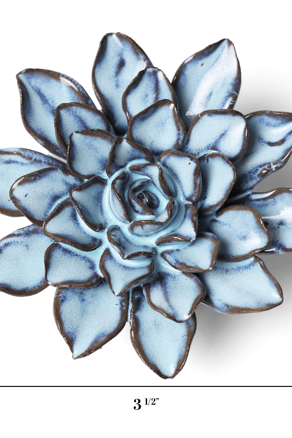 Japan Ceramic Flower Wall Art Blue Brown Aster - Chive Ceramics Studio - Ceramic Flowers - Chive US