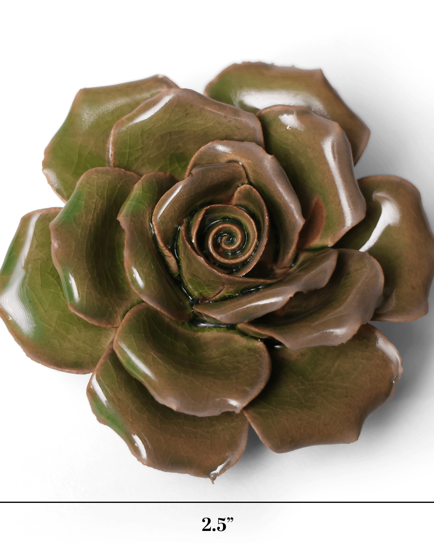 Ceramic Flower Wall Art Rose Green 9 - Chive Ceramics Studio - Ceramic Flowers - Chive US