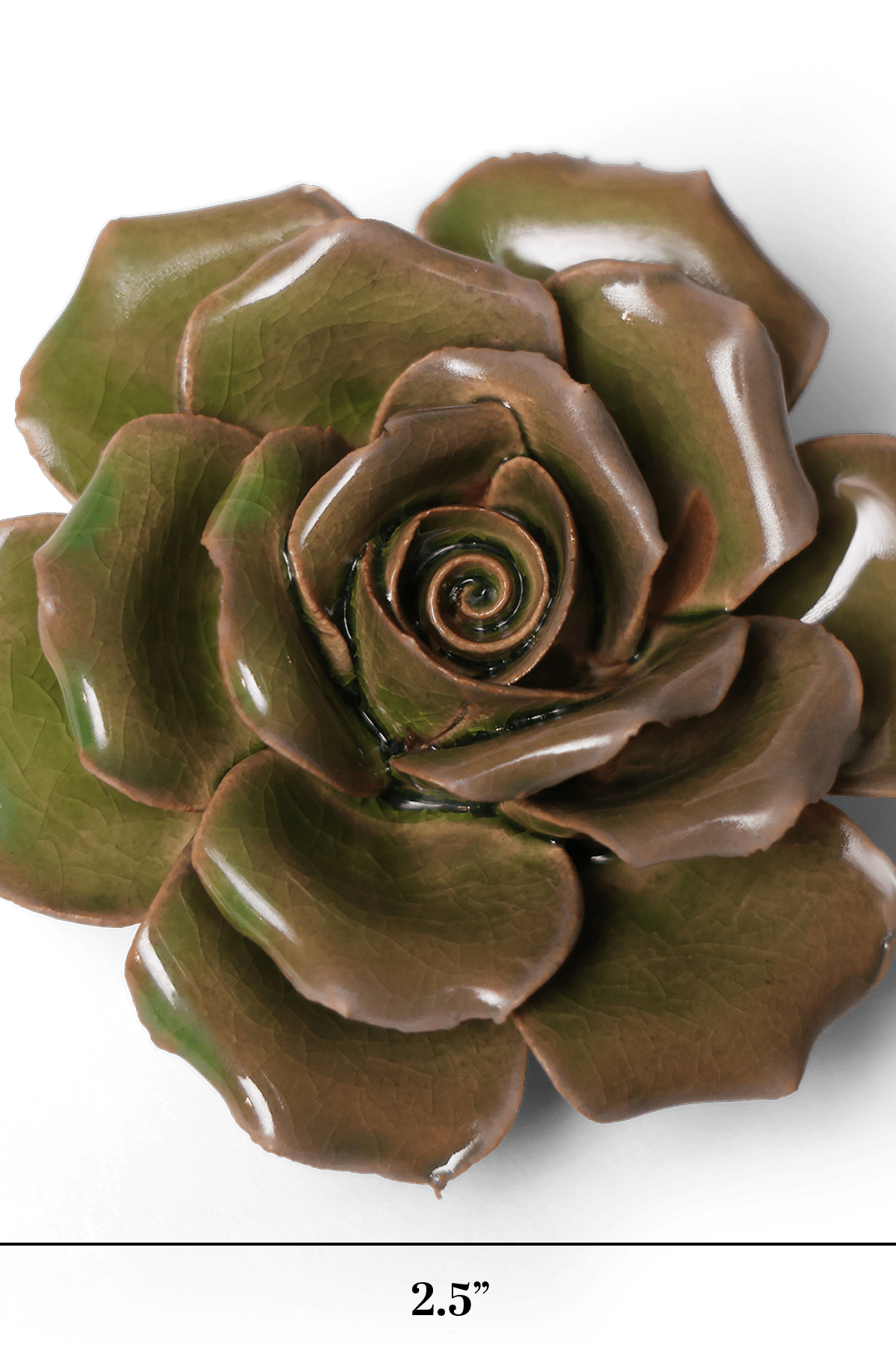 Ceramic Flower Wall Art Rose Green 9 - Chive Ceramics Studio - Ceramic Flowers - Chive US