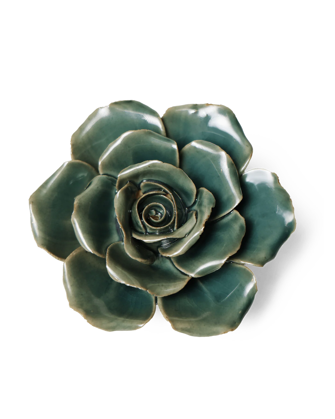 Ceramic Flower Wall Art Rose Teal 9 - Chive Ceramics Studio - Ceramic Flowers - Chive US