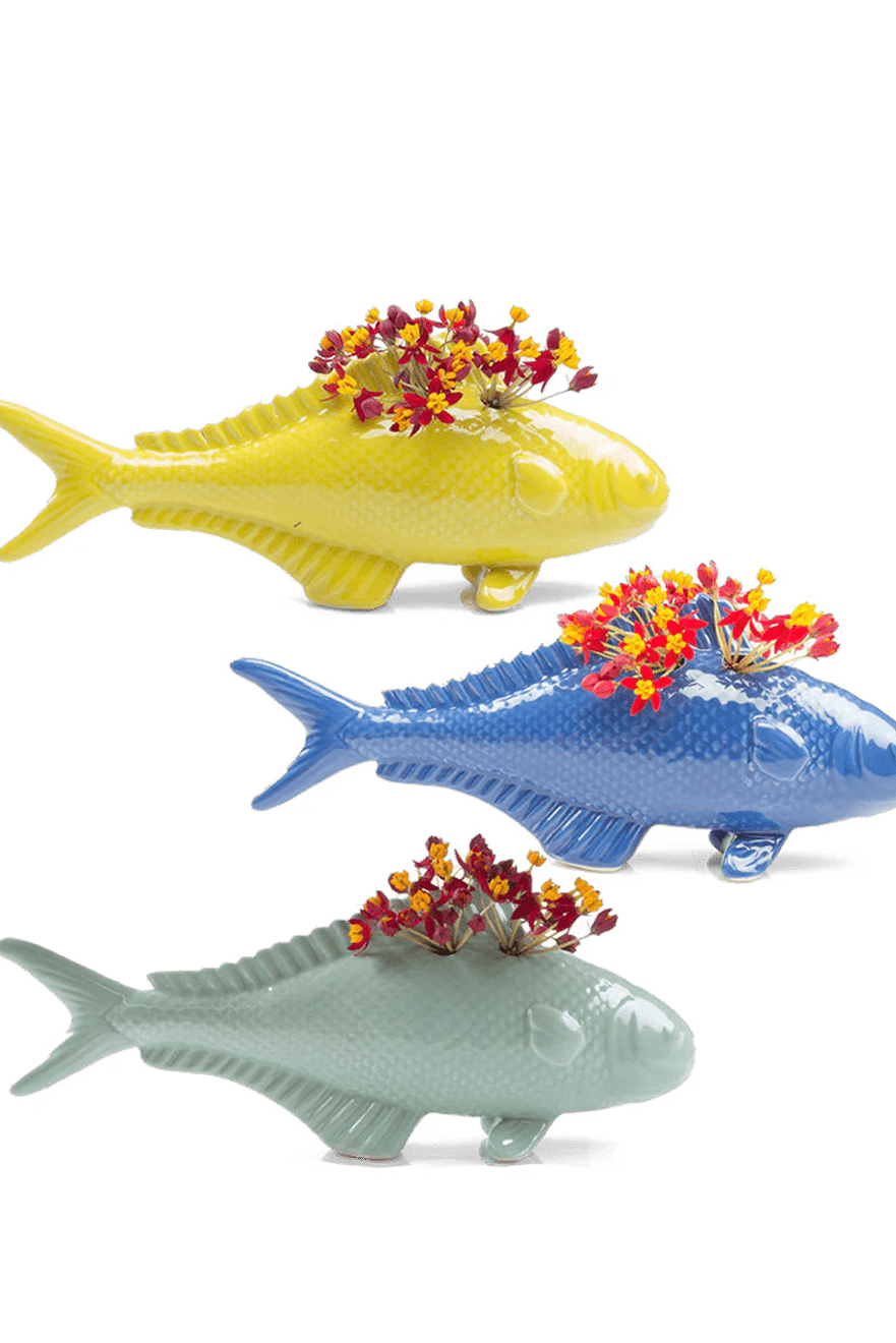 Carp Ceramic Unique Flower Vase - Chive Ceramics Studio - Vases - Chive Ceramics Studio