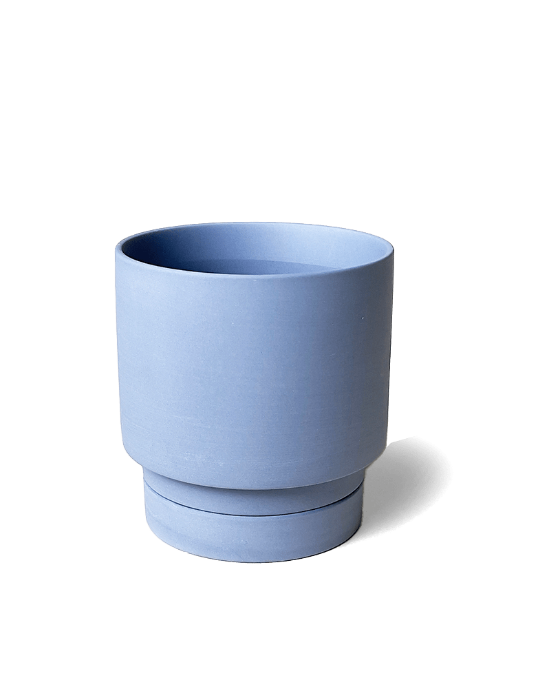 Casey Porcelain Modern Pot And Saucer Set - Chive Ceramics Studio - Pots - Chive Ceramics Studio