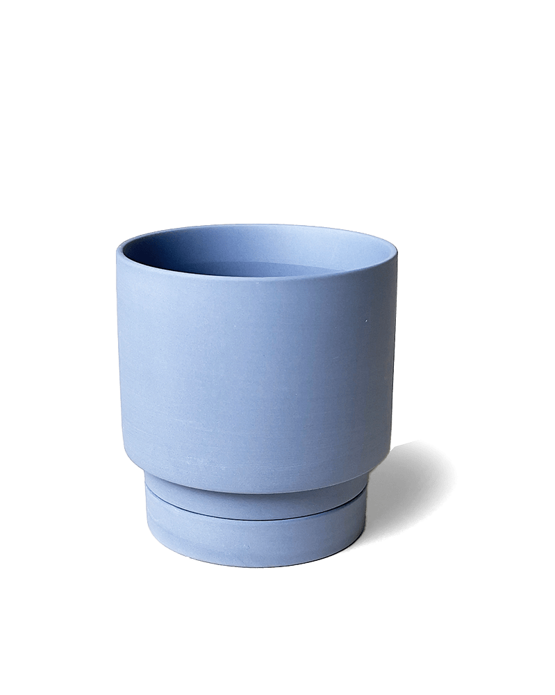 Casey Porcelain Modern Pot And Saucer Set - Chive Ceramics Studio - Pots - Chive Ceramics Studio