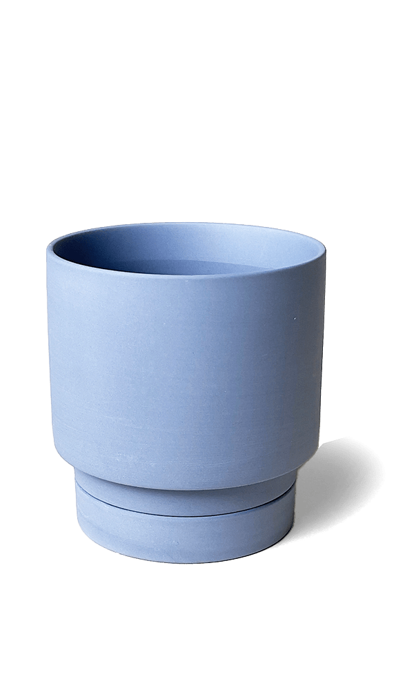 Casey Porcelain Modern Pot And Saucer Set - Chive Ceramics Studio - Pots - Chive Ceramics Studio