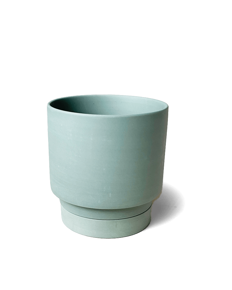 Casey Porcelain Modern Pot And Saucer Set - Chive Ceramics Studio - Pots - Chive Ceramics Studio