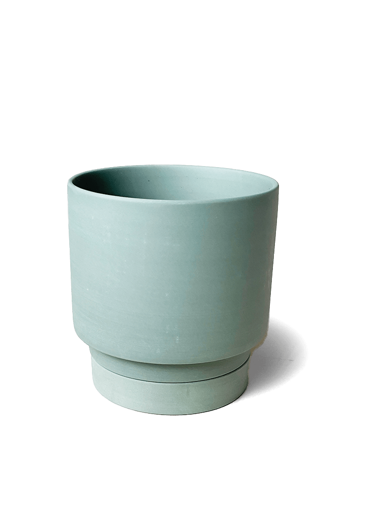 Casey Porcelain Modern Pot And Saucer Set - Chive Ceramics Studio - Pots - Chive Ceramics Studio