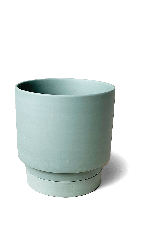 Casey Porcelain Modern Pot And Saucer Set - Chive Ceramics Studio - Pots - Chive Ceramics Studio