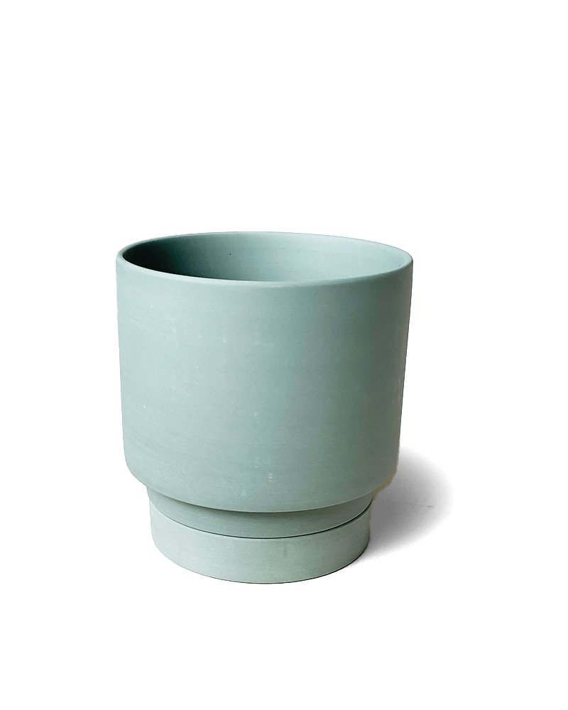 Casey Porcelain Modern Pot And Saucer Set - Chive Ceramics Studio - Pots - Chive Ceramics Studio