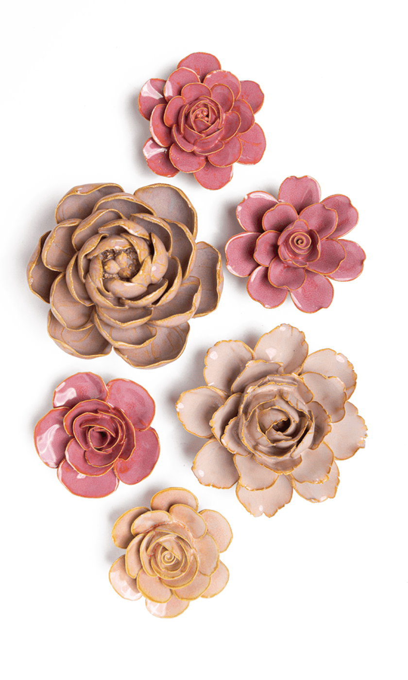 Gerberoy - 6 Piece Set - Chive Ceramics Studio - Ceramic Flower Sets - Chive Ceramics Studio