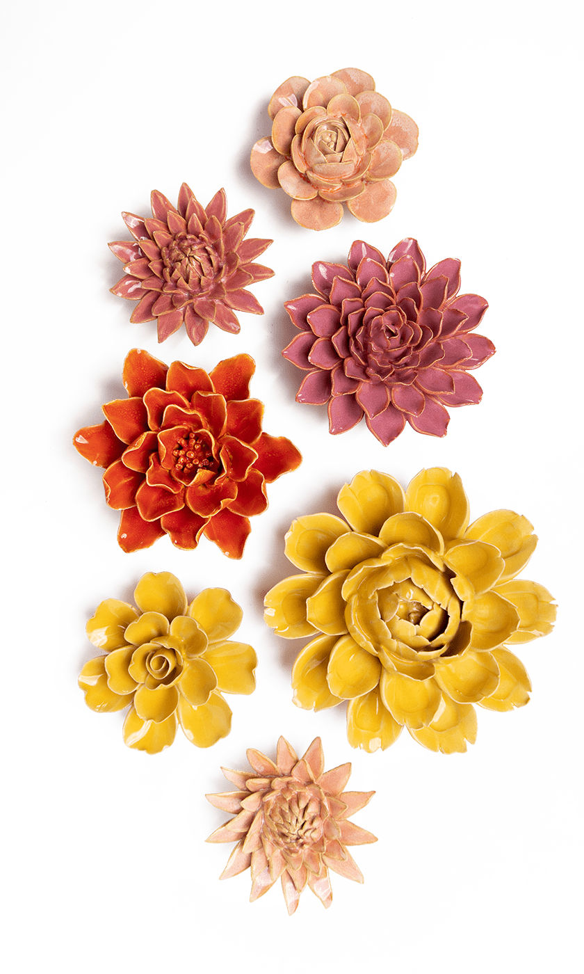 Monet's Garden - 7 Piece Set - Chive Ceramics Studio - Ceramic Flower Sets - Chive Ceramics Studio