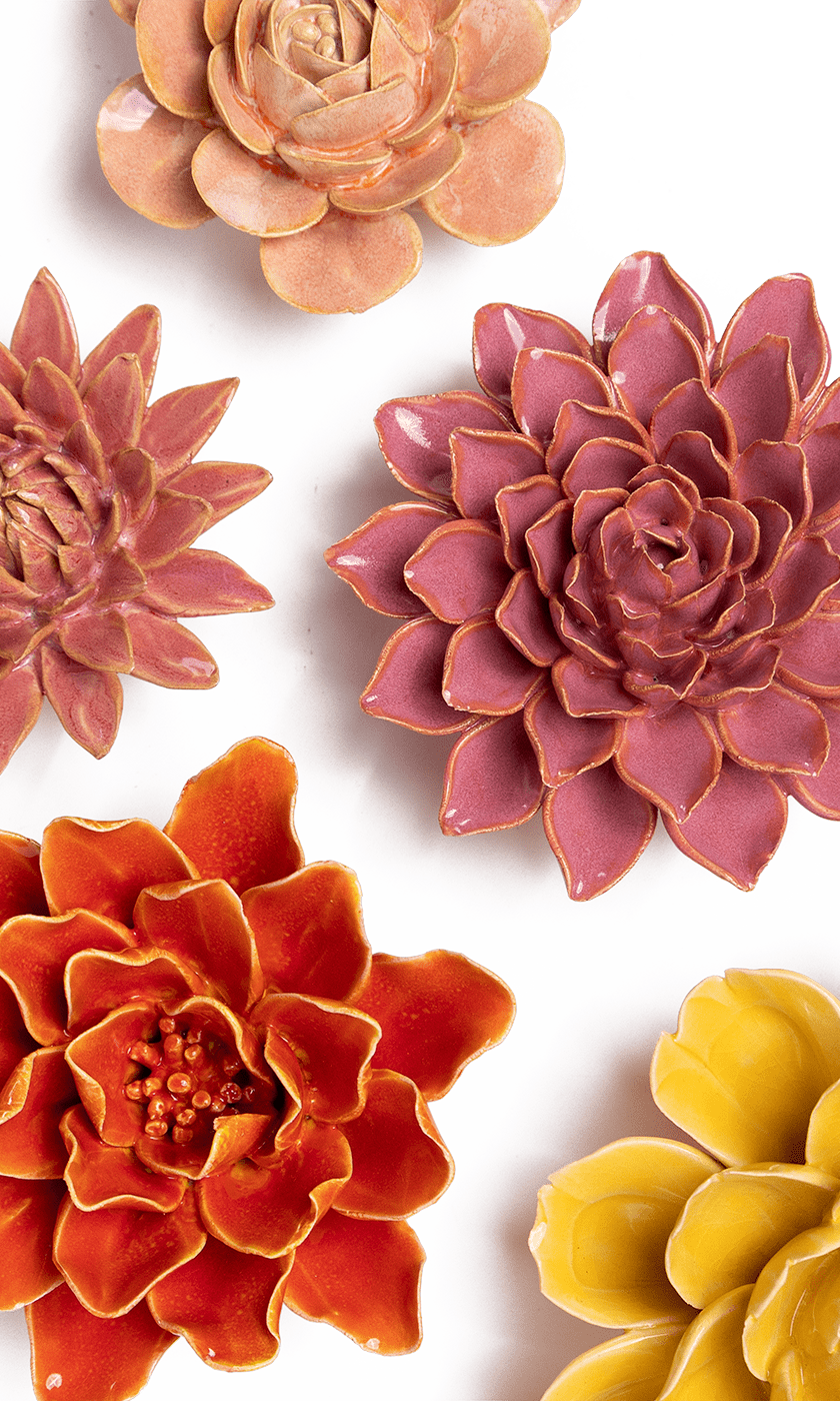 Monet's Garden - 7 Piece Set - Chive Ceramics Studio - Ceramic Flower Sets - Chive Ceramics Studio