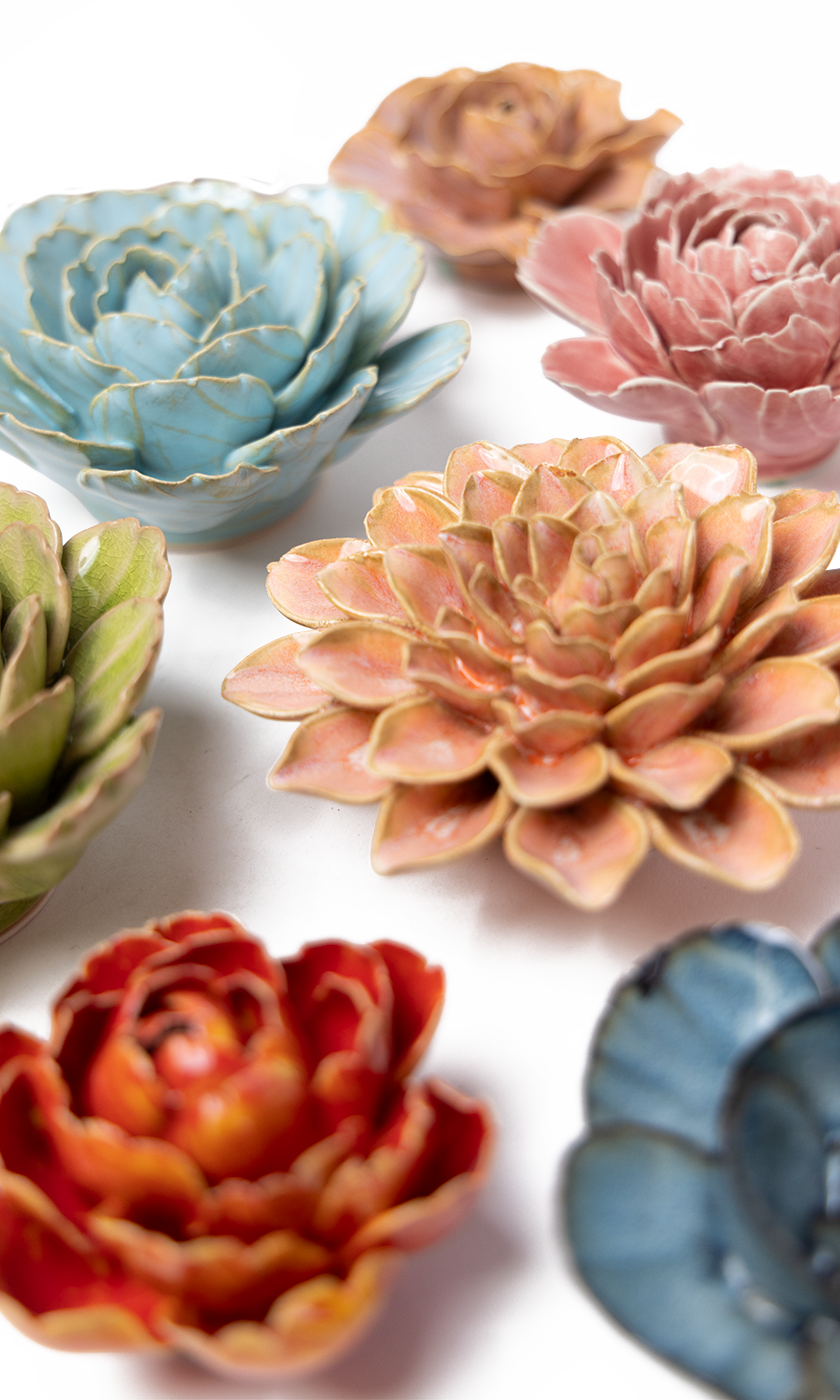Villandry Gardens - 7 Piece Set - Chive Ceramics Studio - Ceramic Flower Sets - Chive Ceramics Studio