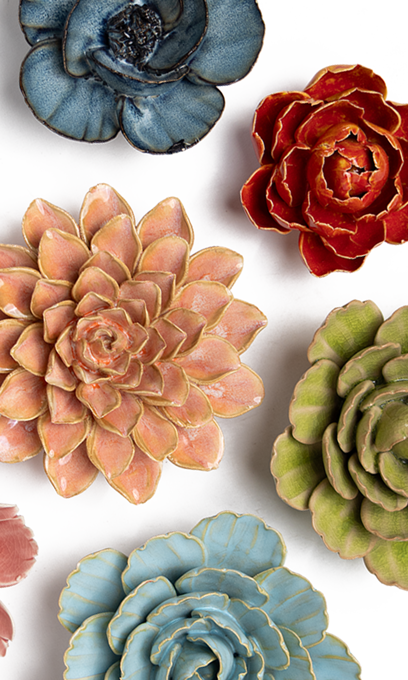 Villandry Gardens - 7 Piece Set - Chive Ceramics Studio - Ceramic Flower Sets - Chive Ceramics Studio