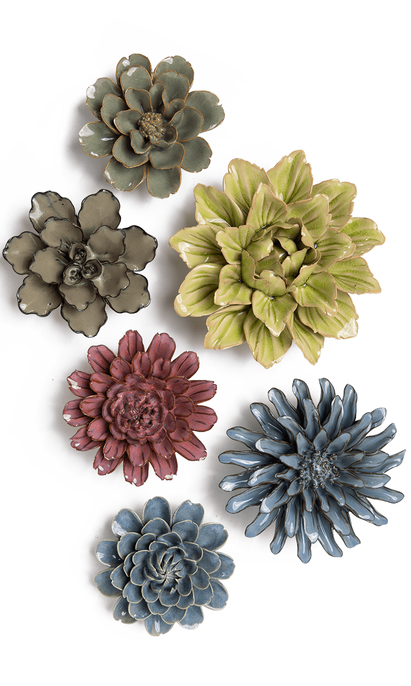 Ashikaga - 6 Piece Set - Chive Ceramics Studio - Ceramic Flower Sets - Chive Ceramics Studio