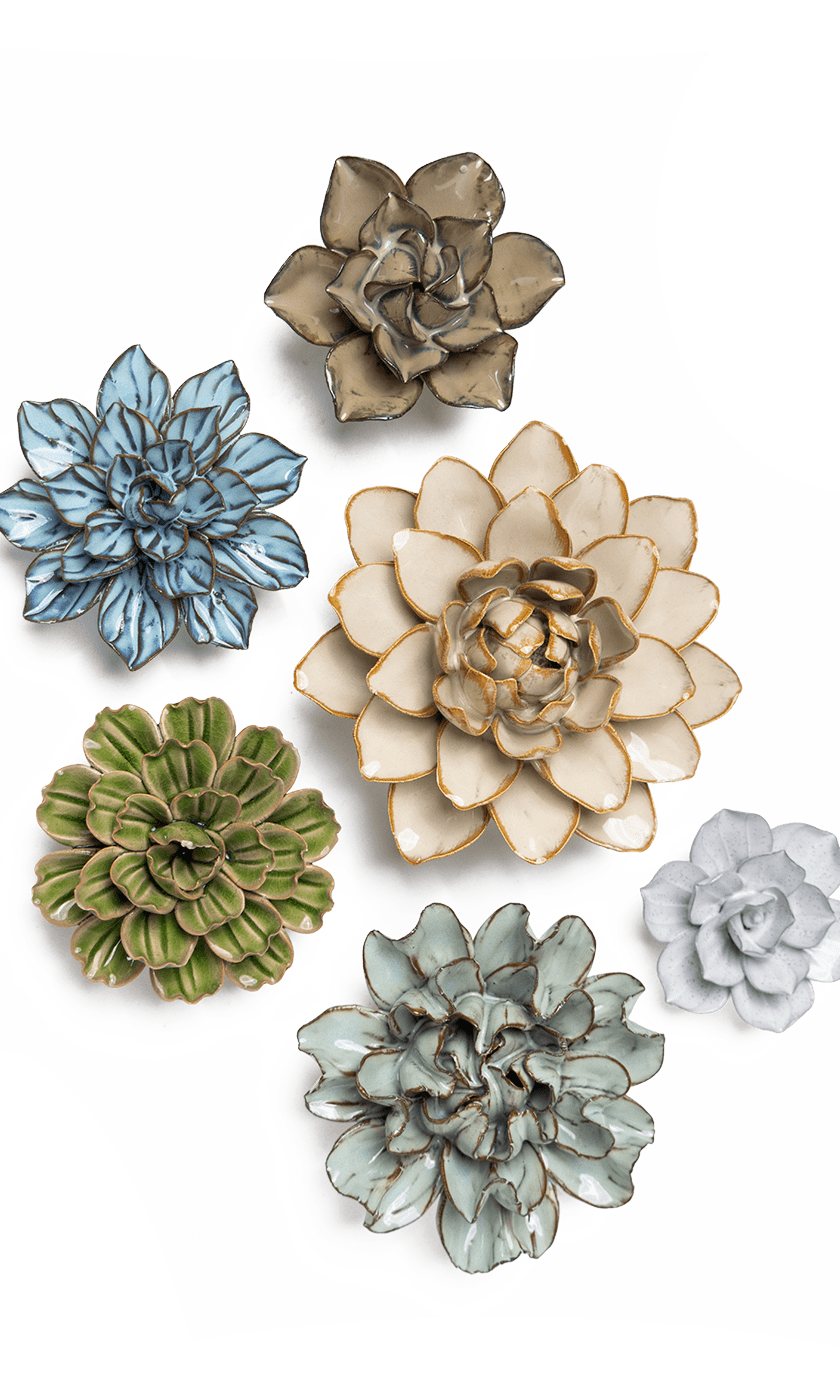Meigetsuin - 6 Piece Set - Chive Ceramics Studio - Ceramic Flower Sets - Chive Ceramics Studio