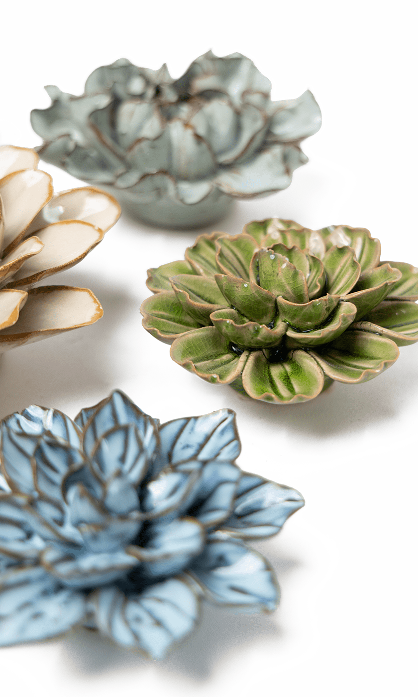 Meigetsuin - 6 Piece Set - Chive Ceramics Studio - Ceramic Flower Sets - Chive Ceramics Studio