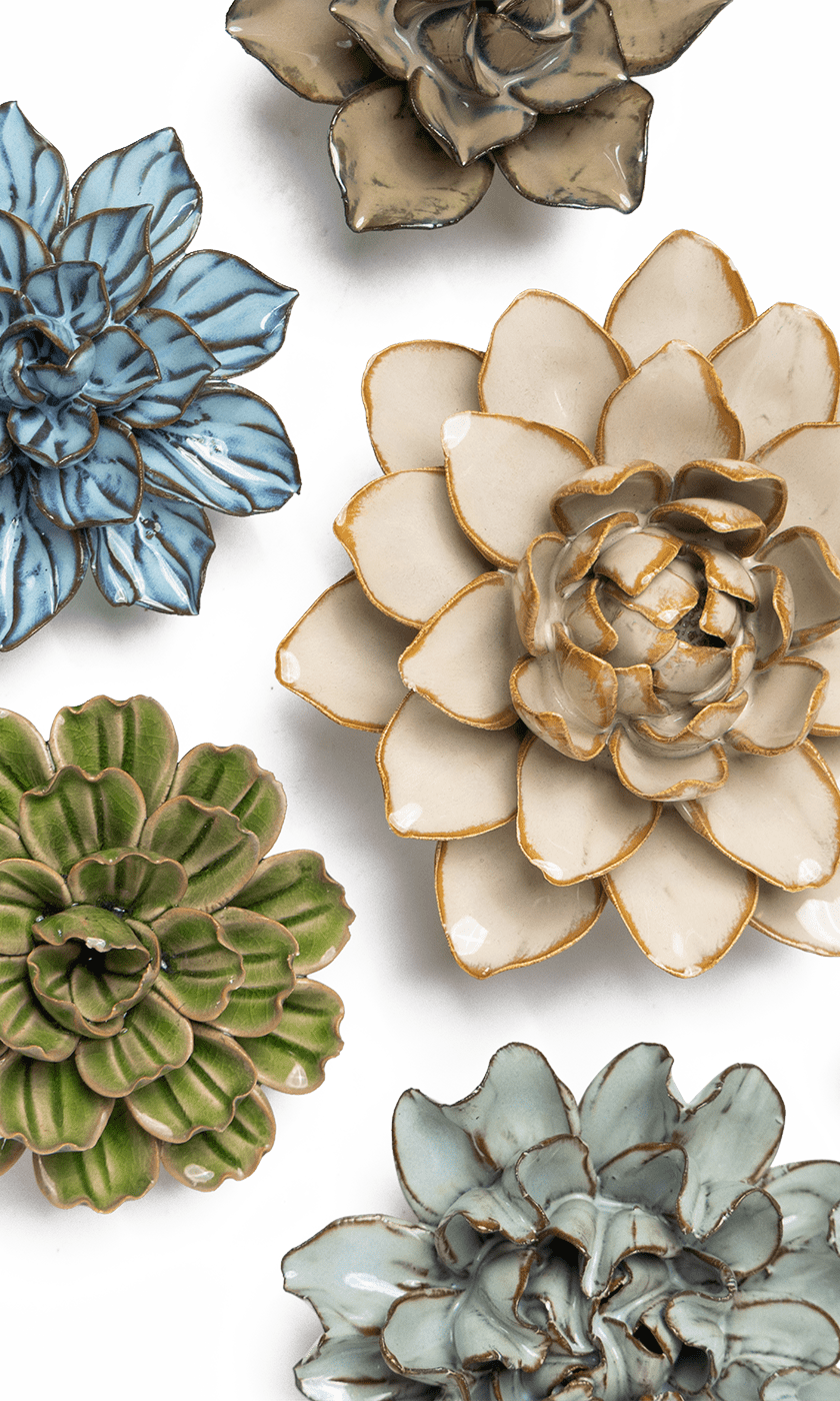 Meigetsuin - 6 Piece Set - Chive Ceramics Studio - Ceramic Flower Sets - Chive Ceramics Studio