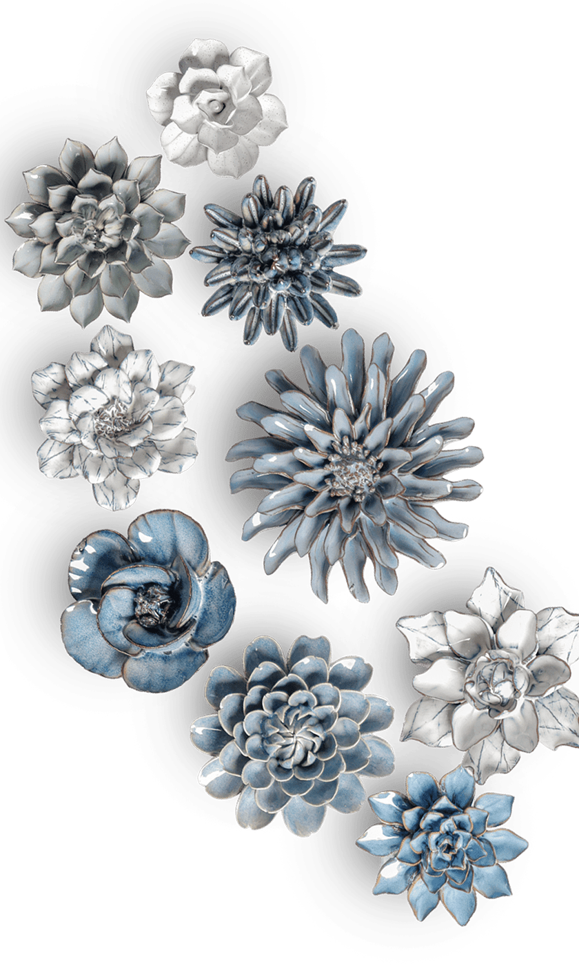 Newport - 9 Piece Set - Chive Ceramics Studio - Ceramic Flower Sets - Chive Ceramics Studio