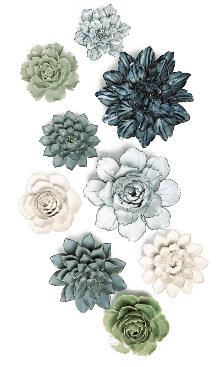 Prescott Park - 9 Piece Set - Chive Ceramics Studio - Ceramic Flower Sets - Chive Ceramics Studio