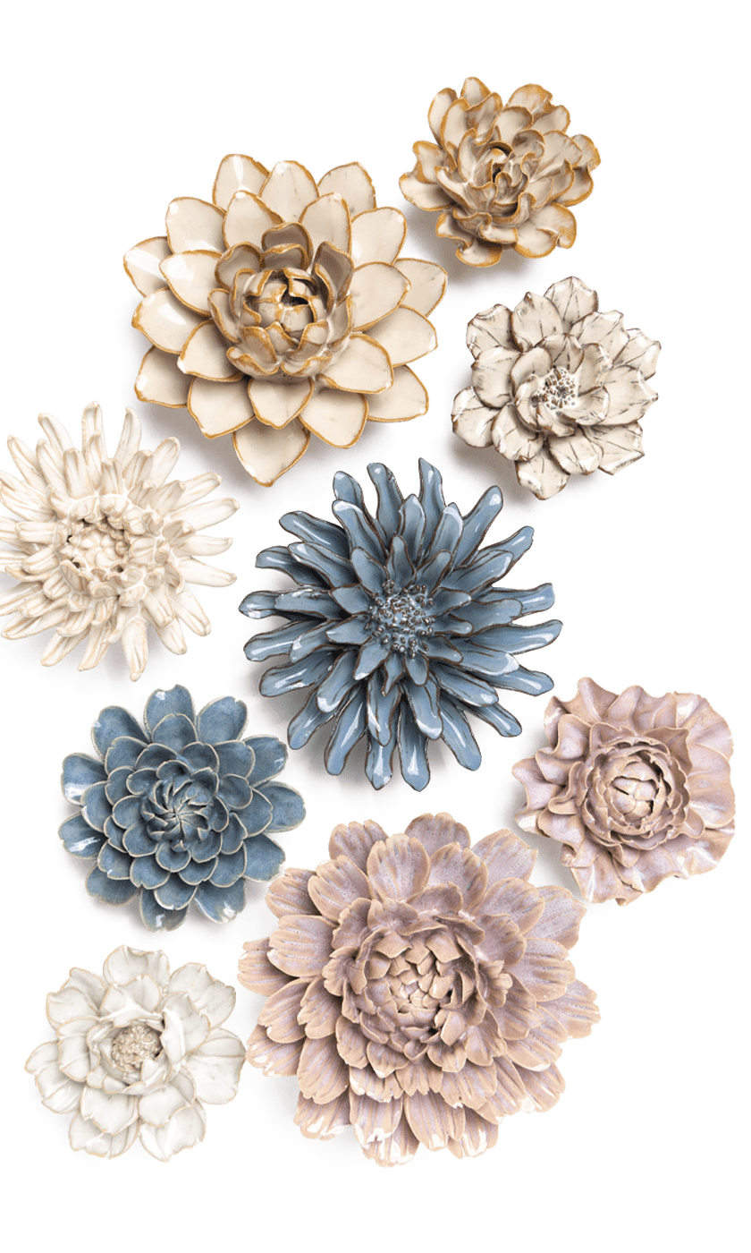 Fjord Bloom - 9 Piece Set - Chive Ceramics Studio - Ceramic Flower Sets - Chive Ceramics Studio