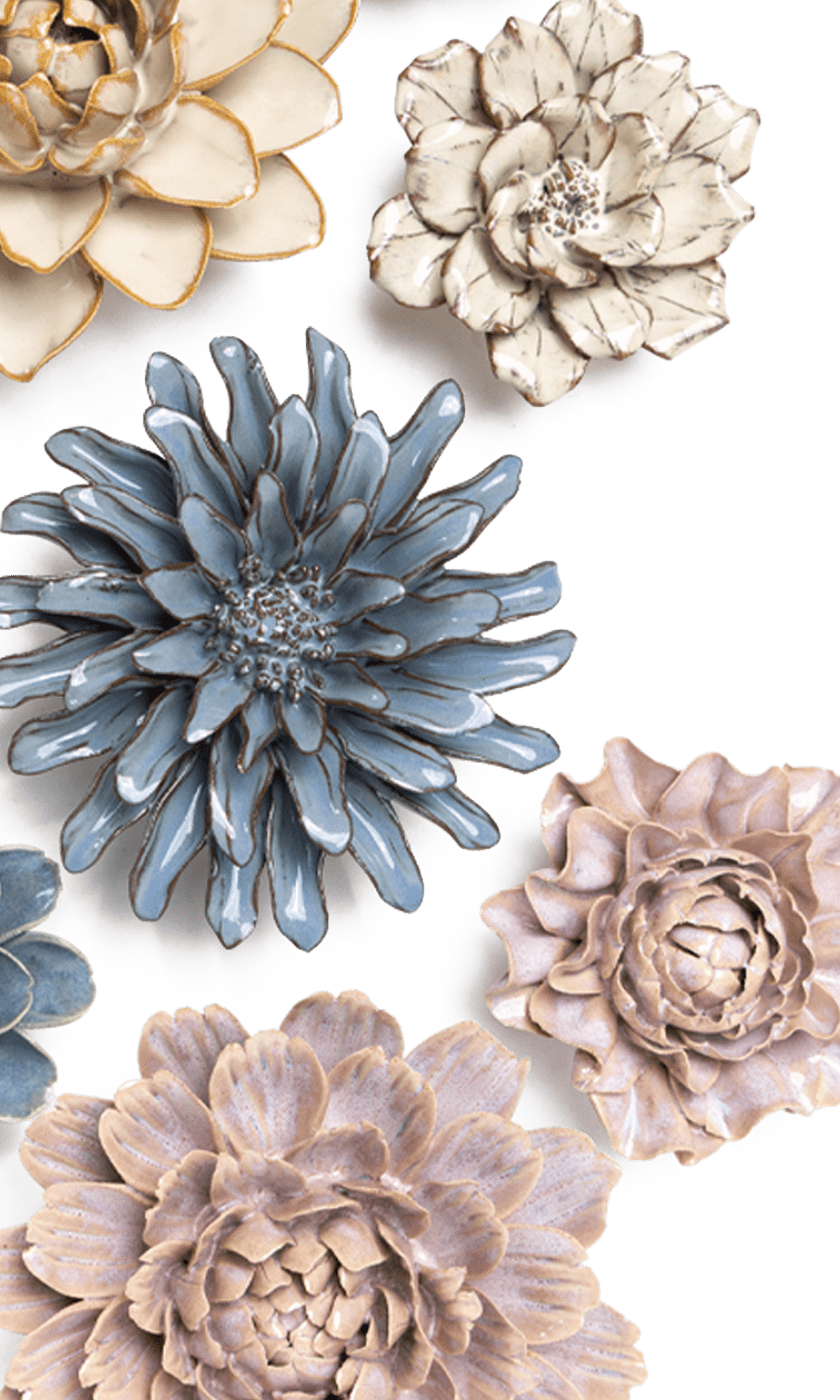 Fjord Bloom - 9 Piece Set - Chive Ceramics Studio - Ceramic Flower Sets - Chive Ceramics Studio