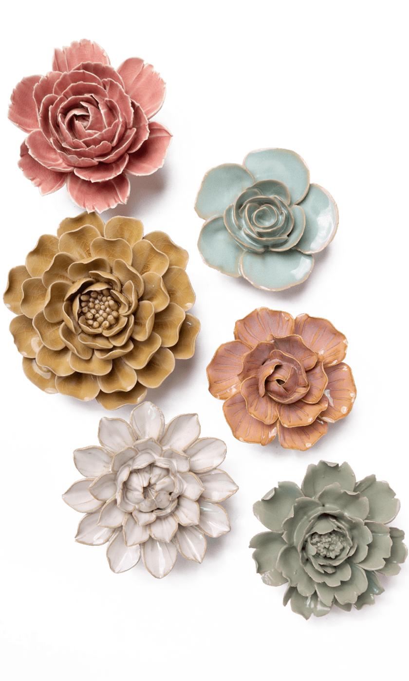 Norrviken Gardens - 6 Piece Set - Chive Ceramics Studio - Ceramic Flower Sets - Chive Ceramics Studio