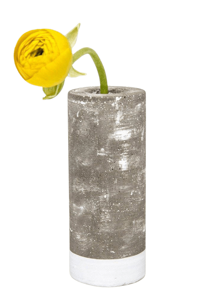 Cement Flower Vase Lined With Glass Tube - Chive Ceramics Studio - Vases - Chive US